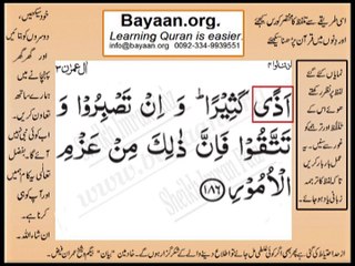 Quran in urdu Surah 003 Ayat 186B Learn Quran translation in Urdu Easy Quran Learning