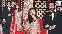 Aishwarya Rai's ROYAL RED Appearance With Abhishek Bachchan At Ambani's Party