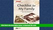 Buy Sally Balch Hurme ABA/AARP Checklist for My Family: A Guide to My History, Financial Plans and