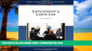Buy Patrick J. Cihon Employment and Labor Law, Reprint (South-Western Legal Studies in Business