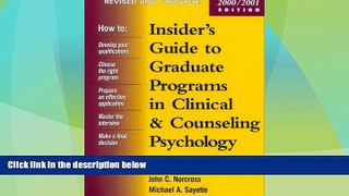 Best Price Insider s Guide to Graduate Programs in Clinical and Counseling Psychology: 2000/2001