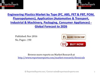 Engineering Plastics Market Expected to Achieve 7.4% CAGR by 2026