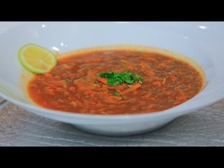 شوربة العدس بالطماطم والجنزبيل | سالي فؤاد