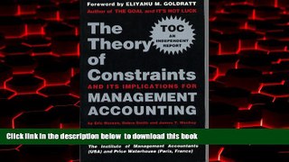 Audiobook The Theory of Constraints and Its Implications for Management Accounting Eric W. Noreen