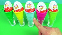 Learn Colors Kinder Joy Waffle Ice Cream Cone Surprise Eggs Toys Ice Age Collision Course Edition