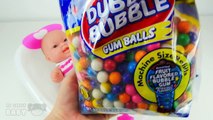 Baby Doll Nenuco Bathtime with Mini Dubble Bubble Gum Balls Colorful Chewing Gum