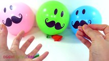 Learn Colors with 5 Funny Face Balloons Finger Family Nursery Rhymes EggVideos.com