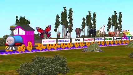 Animals Train Songs For Children | Learning Animals Cartoons For Children Truck Songs
