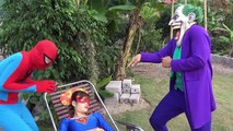 Funny Videos Pranks Joker piss in breast Super Girl Spiderman and frozen Elsa Fun Superhero