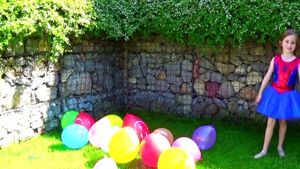 Spidergirl Balloon Pop challenge - Surprise Toys Disney Princesses Elsa & Anna-dSq288x1pLc