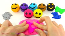 Play Doh Smiley Face Balls with Zoo Animal Molds Fun & Creative for Kids EggVideos.com