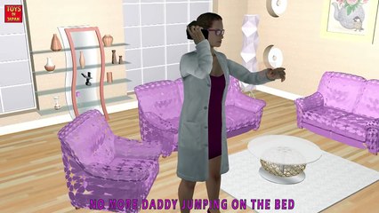 5 Little DADDY Jumping On The Bed | Kids Songs Nursery Rhymes Children Songs | 3D Animation