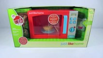 Just Like Home Microwave Oven Toy Playset Pretend Play Food Kitchen Toys for Children-sZd36FaPtk4