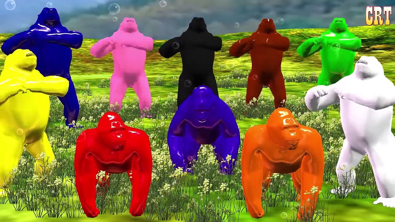 Crazy Gorilla Colourfull Colour Song || Learning Nursery Rhymes For Children Rhymes Compilation