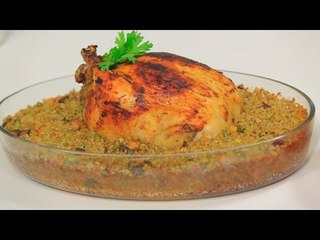 دجاجة محشية فريك | نجلاء الشرشابي