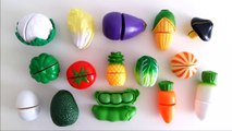 Learn names of fruits vegetables egg with velcro cutting toy foods esl learn english