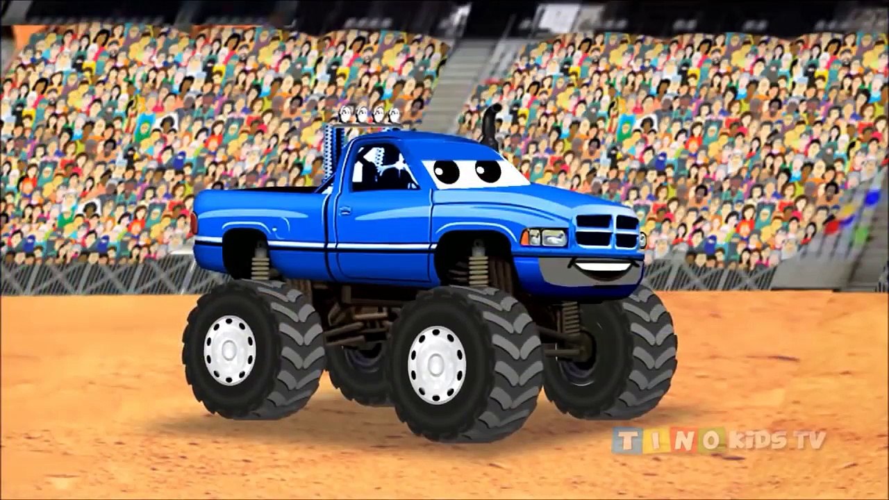 Coloring Monster Trucks for Children Learning C...