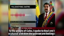 President Maduro reacts to the death of Fidel Castro