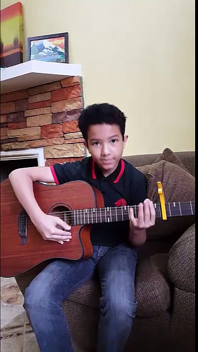 His Guitar Practice, First Lesson