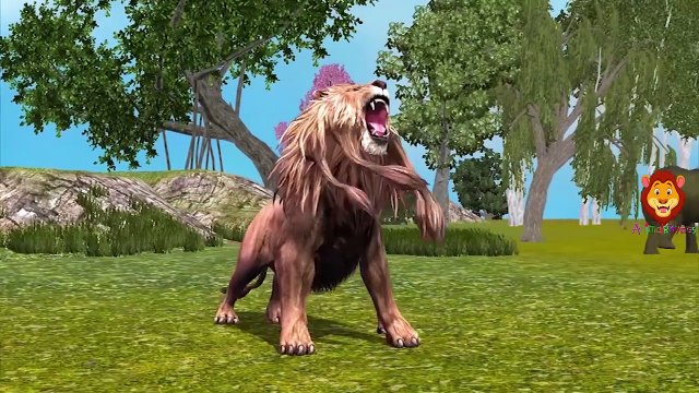 LION VS CROCODILE Finger Family Rhymes | Lion Cartoons For Babies | Animals Rhymes