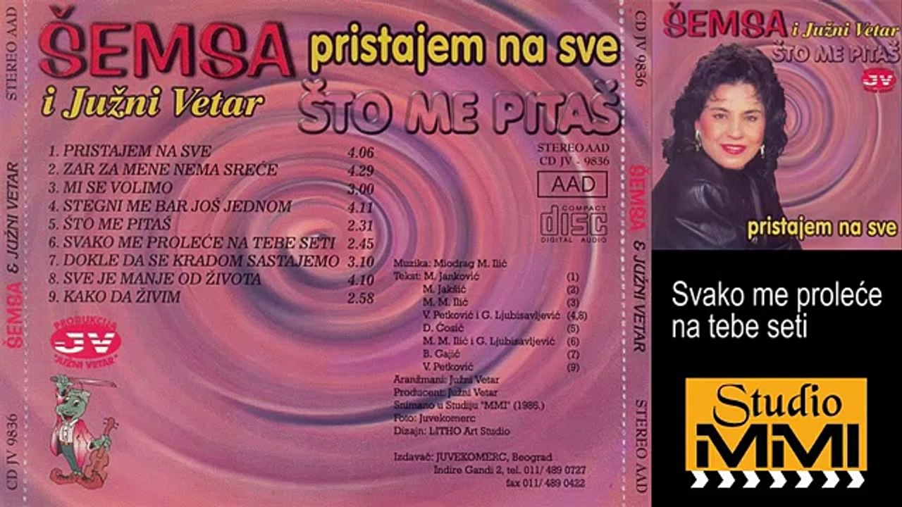 Semsa Suljakovic i Juzni Vetar - Svako me prolece na tebe seti (Audio 1986)