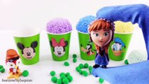 Paw Patrol Dora Elsa Mickey Mouse Play Doh Ice Cream Clay Foam Cups Learn Colors Episodes Review