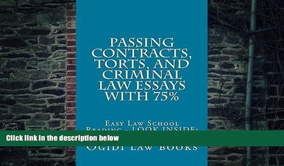 Price Passing Contracts, Torts, and Criminal law Essays with 75%: Pre Exam Law Study - Look