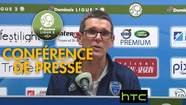 Conférence de presse ESTAC Troyes - Clermont Foot (1-0) : Jean-Louis GARCIA (ESTAC) - Corinne DIACRE (CF63) - 2016/2017