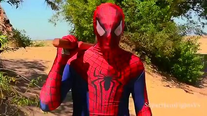 Superhero in Real Life Spiderman Making Firewood To Light The Fire Super Hero Fights Vs In Real Li