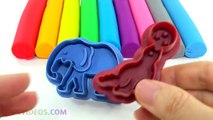 Learn Colors with Play Doh Animal Molds Elephant Lion Giraffe Seal Fun & Creative for Kids