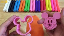 Mickey Mouse and Minnie Mouse Molds Learn Colors with Modelling Clay Fun for Kids