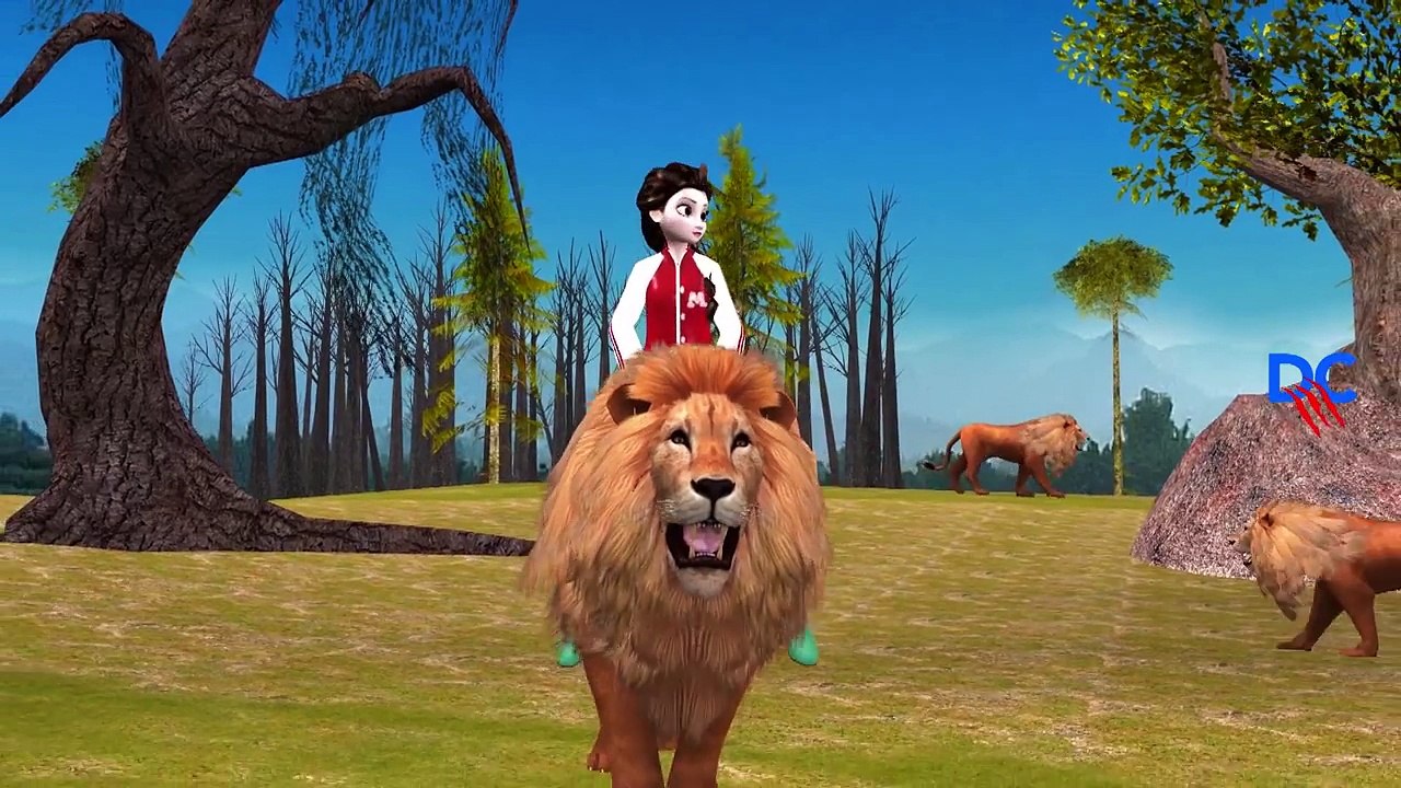 Frozen Elsa On Dinosaur And Animals And Singing Finger Family Nursery Rhymes For Children