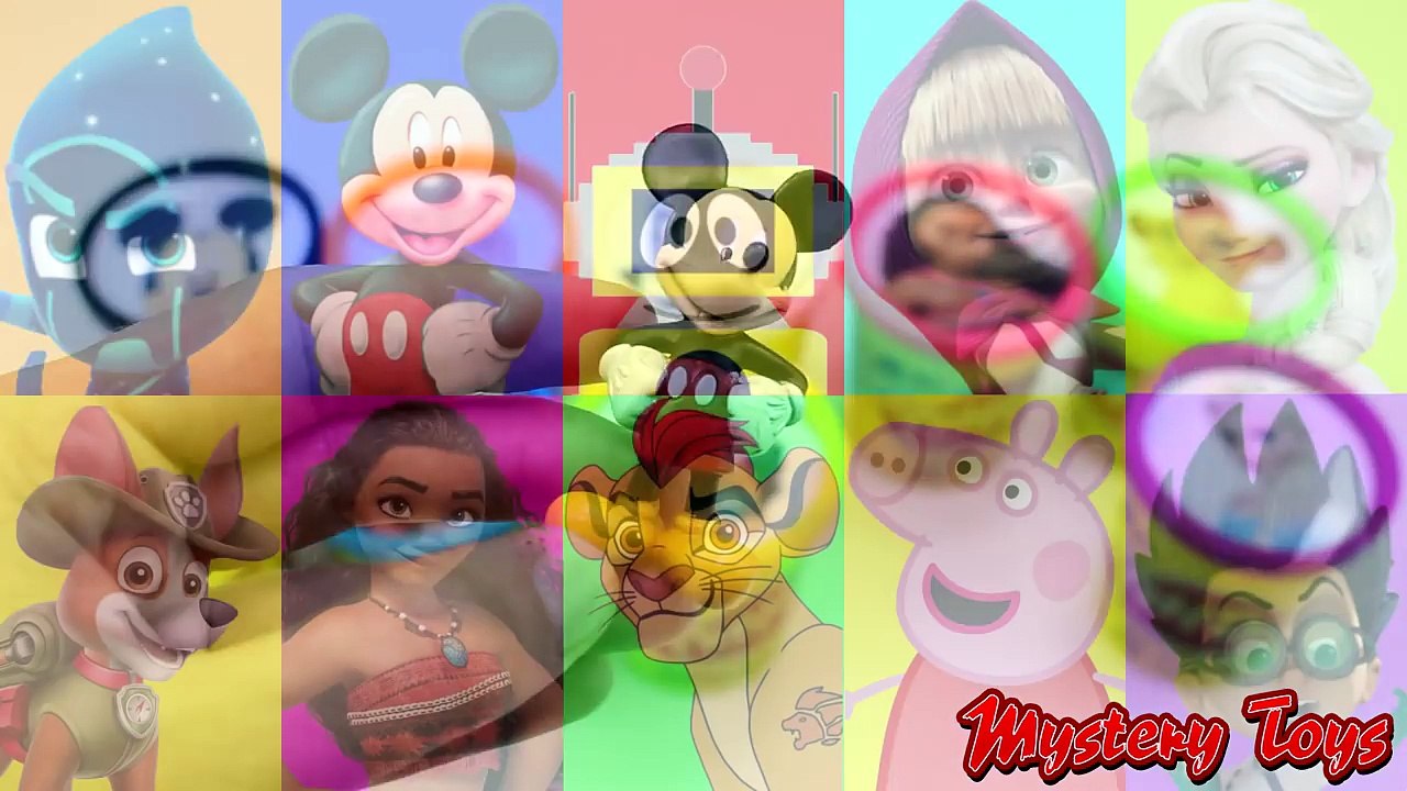 PJ Masks Game - Play Doh Surprise Princess Moana, Paw Patrol Tracker, Peppa Pig, Masha, Frozen Elsa