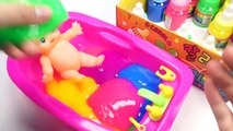 Learn Colors Clay Slime Baby Doll Bath Time DIY How To Make Syringer Slime