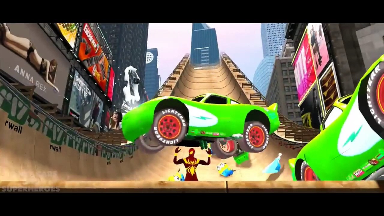 Minions & Spiderman Nursery Rhymes Lightning McQueen Cars hulk (Songs for Children with Action)