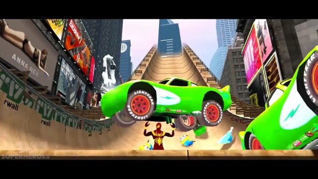Minions & Spiderman Nursery Rhymes Lightning McQueen Cars hulk (Songs for Children with Action)