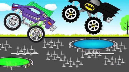 Batman Truck Vs Jocker Truck - Monster Trucks For Kids - Kids Video
