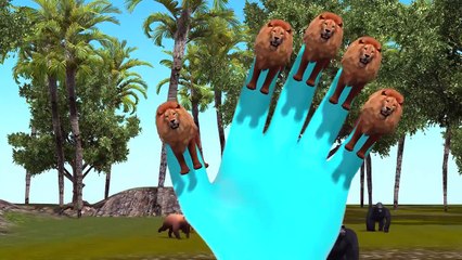 3D Animated Lion Animal Finger Family Rhymes For Children | Animal FInger Family
