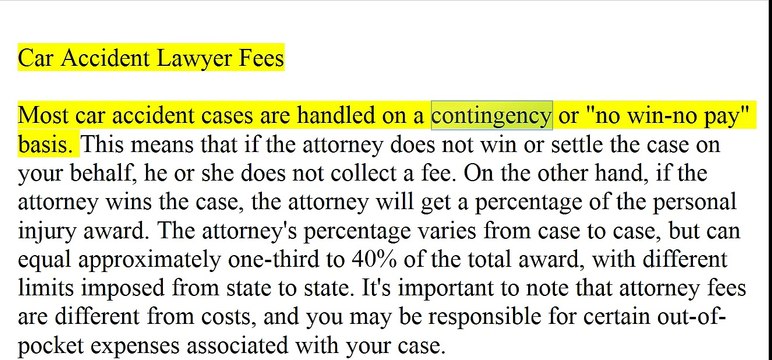 Car Accident Lawyer Fees