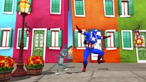 Captain America Cartoons Finger Family Nursery Rhymes | I Went To School One Morning Rhymes