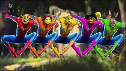 Shrek Spiderman Finger Family Songs | Nursery Rhymes Lyric & More | Kan Kids TV