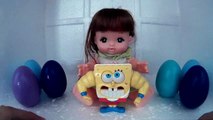 Mell Chan Baby Doll & Spongebob Fun Play Surprise Eggs & Learn Colors BABY DOLL BABY DOLL