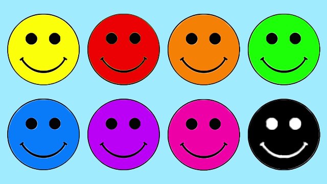 Learn Colors with Smiley Faces Coloring Pages (12) Educational Video for Kids & Toddlers to Watch