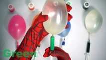 DIY Spiderman Color Water Balloon Syringe Slime Learning Colors Wet Balloons Finger Family kids song-9SC-LDGcaFo