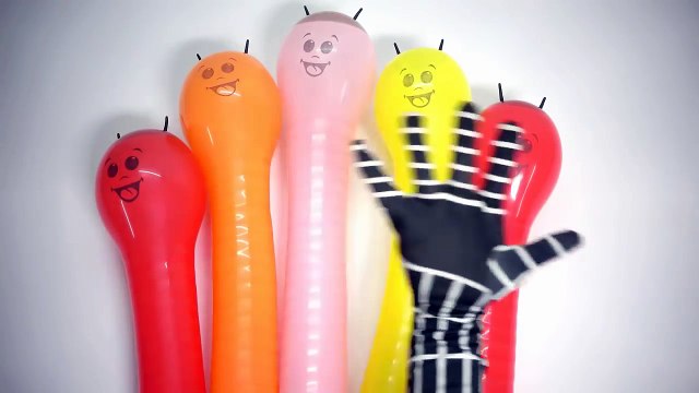 Five Worm wet balloons Black Spiderman - Learn colours Finger Balloons Family Nursery Rhymes Songs-8RSlIkymYz0