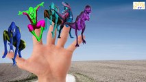 Finger Family Colors Spiderman Vs Dinosaurs Cartoons For Children | Finger Family Nursery Rhymes