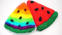 DIY How To Make Rainbow WaterMelon Slime with Color Foam Cool Summer