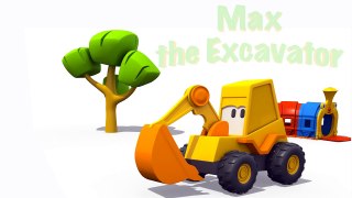 Car cartoon and kids games. Excavator Max and surprise egg. Police scooter. Animation for kids.-_71Ia-D9rew
