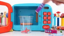 Microwave Just Like Home Toy Appliances Surprise Pez Candy Video for Kids * RainbowLearning