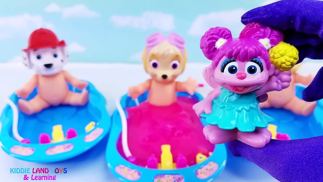 Cute Paw Patrol Baby Doll Bath Time Slime Toy Surprises Learn Colors Marshall Chase Skye